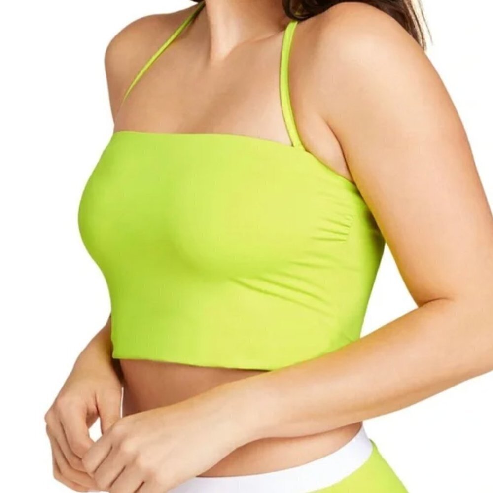 Andie Swim Aruba Bandeau Bikini Top Neon Lemon Medium
